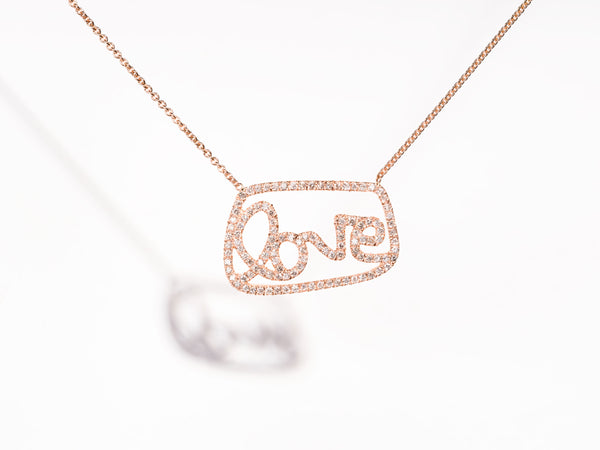 grantLOVE Rose Gold Micro Pavé Diamond Necklace