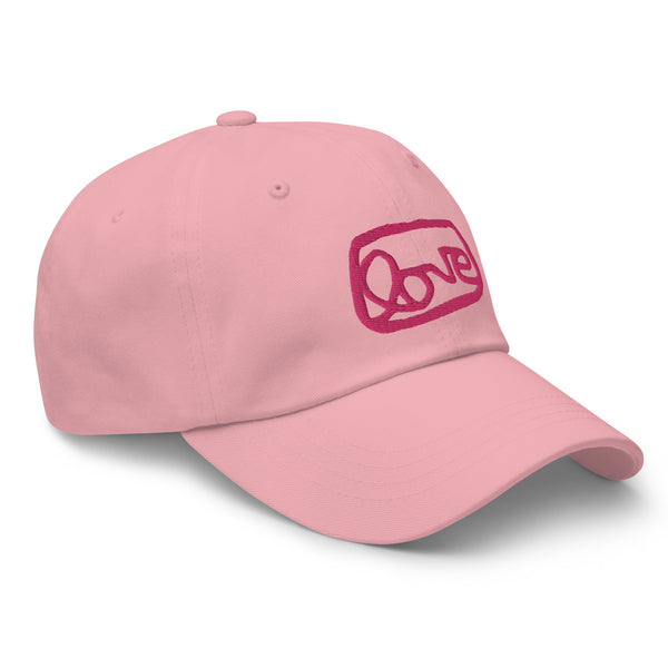 Embroidered LOVE dad hat - pink