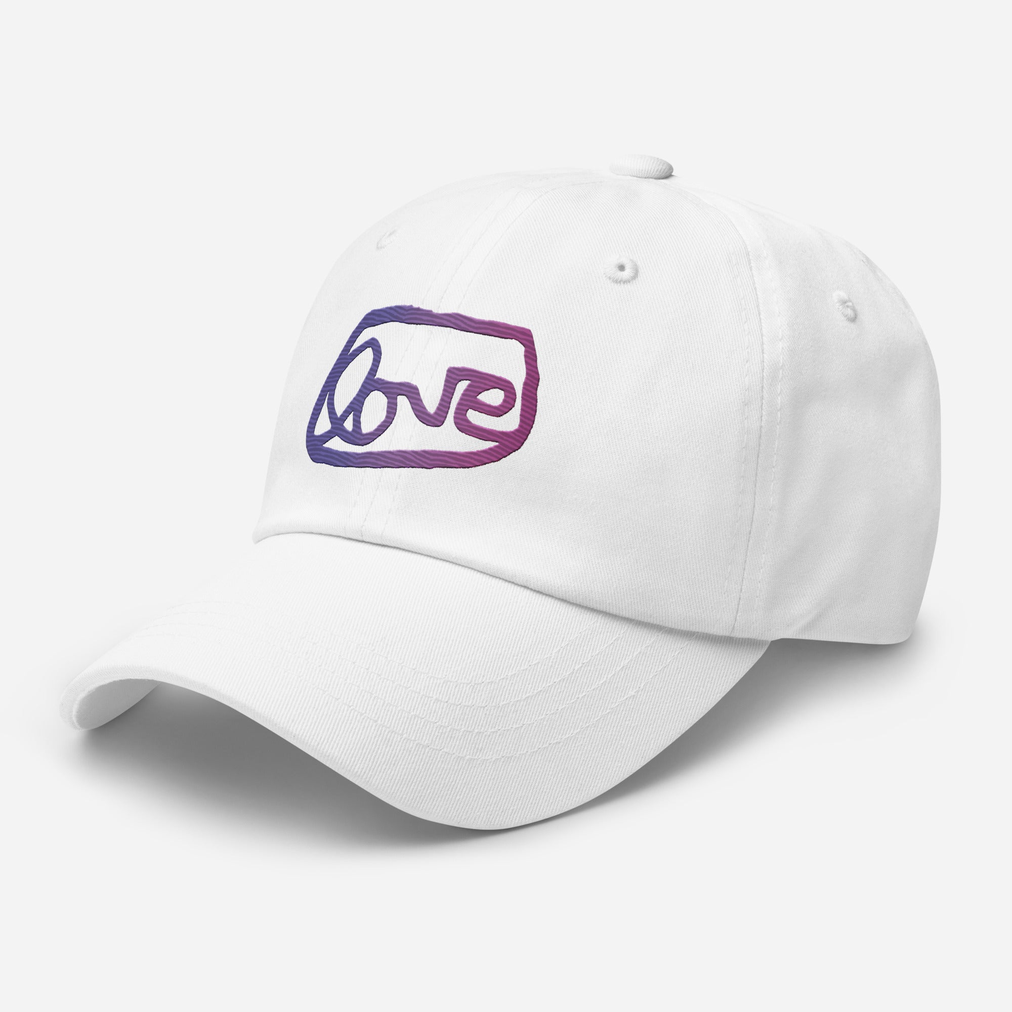 Embroidered LOVE dad hat - white with ombré