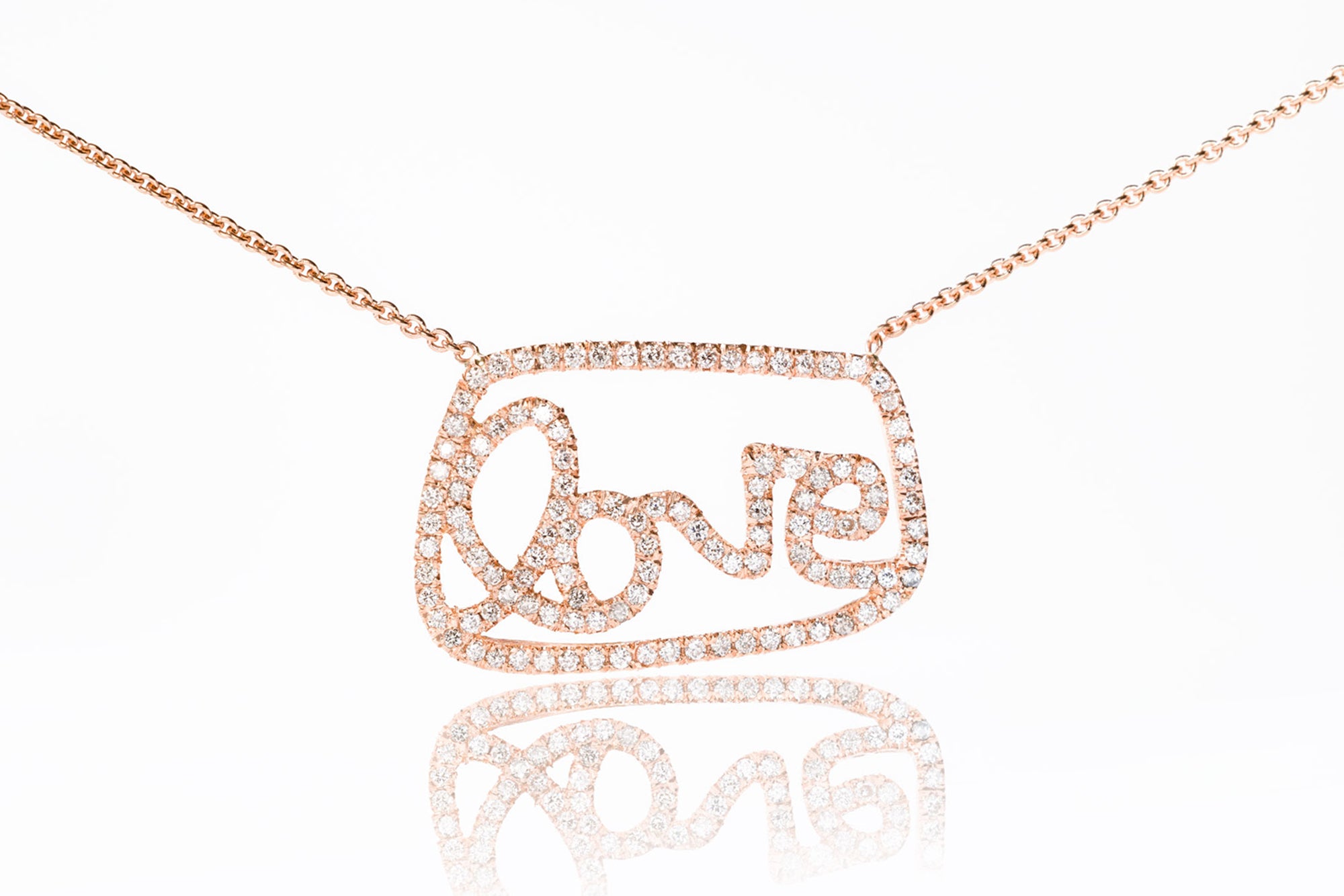 grantLOVE Rose Gold Micro Pavé Diamond Necklace