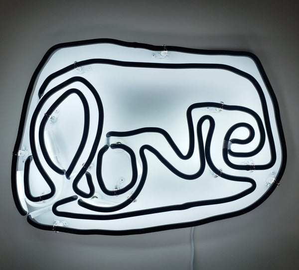 Small LOVE neon (black on white)