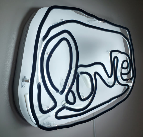 Small LOVE neon (black on white)