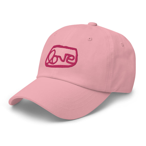 Embroidered LOVE dad hat - pink