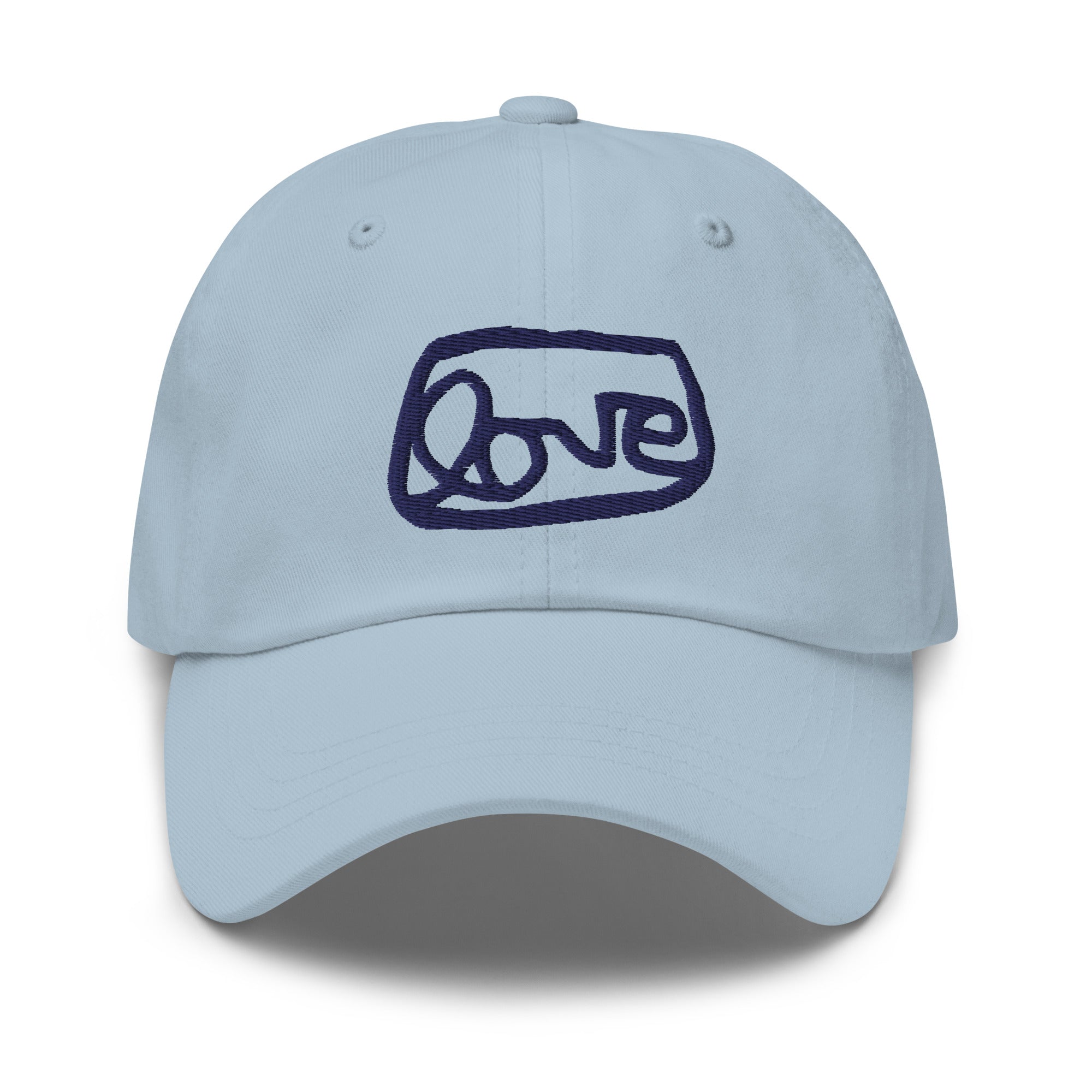 Embroidered LOVE dad hat - blue